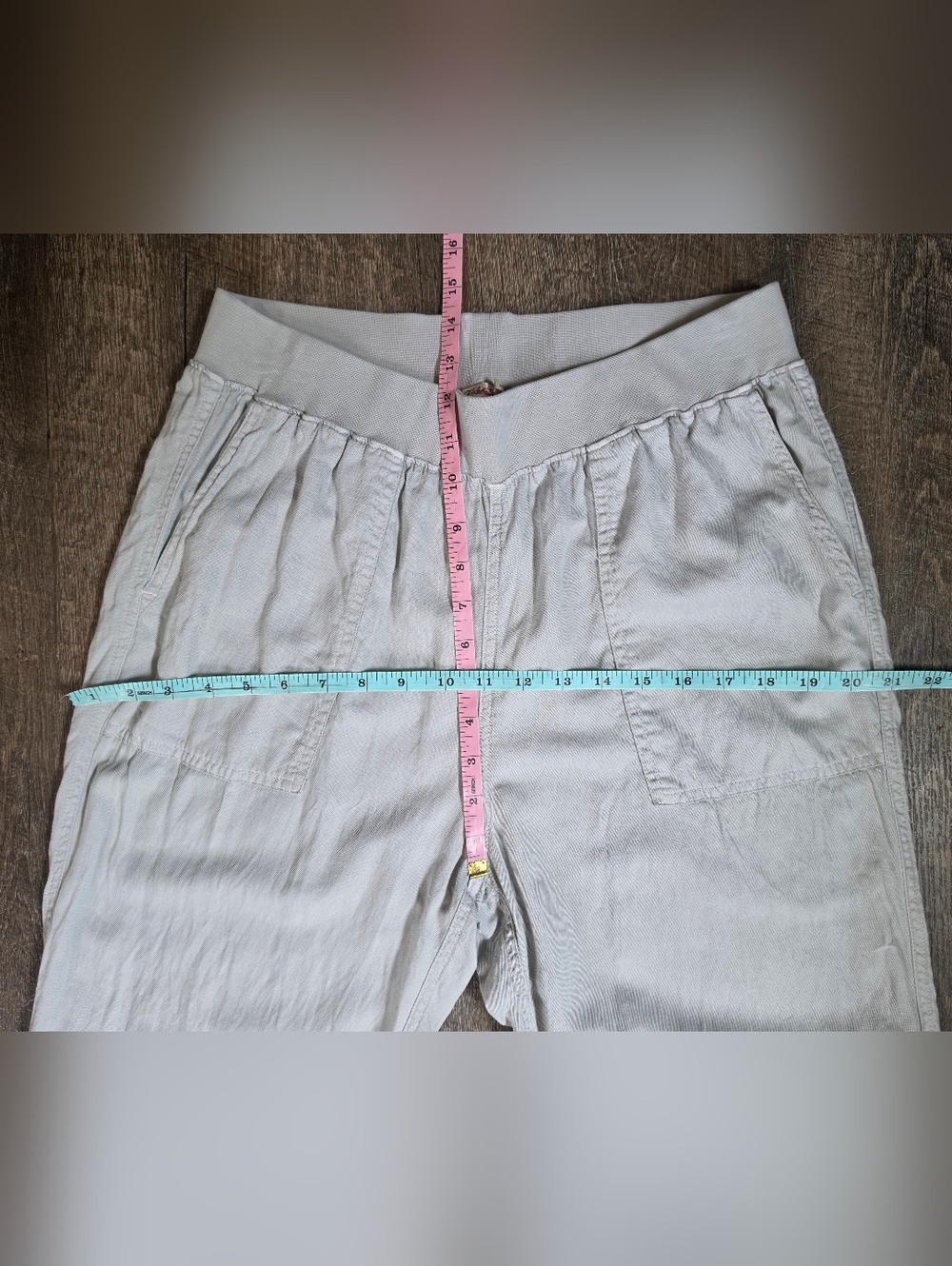 FAHERTY Arlie Day Pant Women's L Light Gray Tencel Linen Blend Joggers - Picture 10 of 14